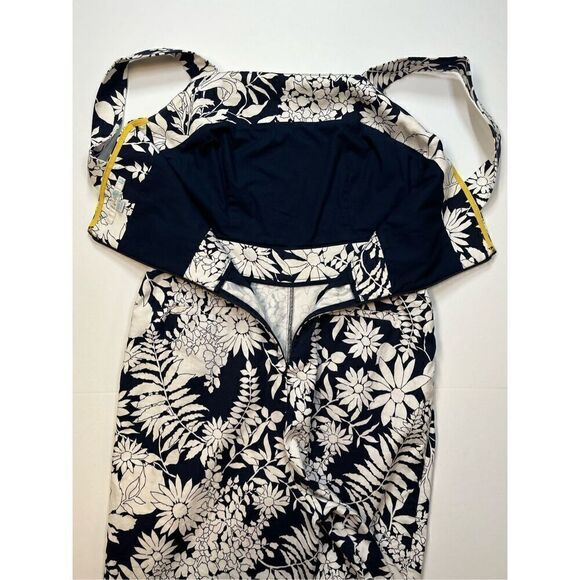 Boden Sleeveless Blue White Floral Linen Blend Amanda Jumpsuit US Size 4 UK 8 - Picture 11 of 12